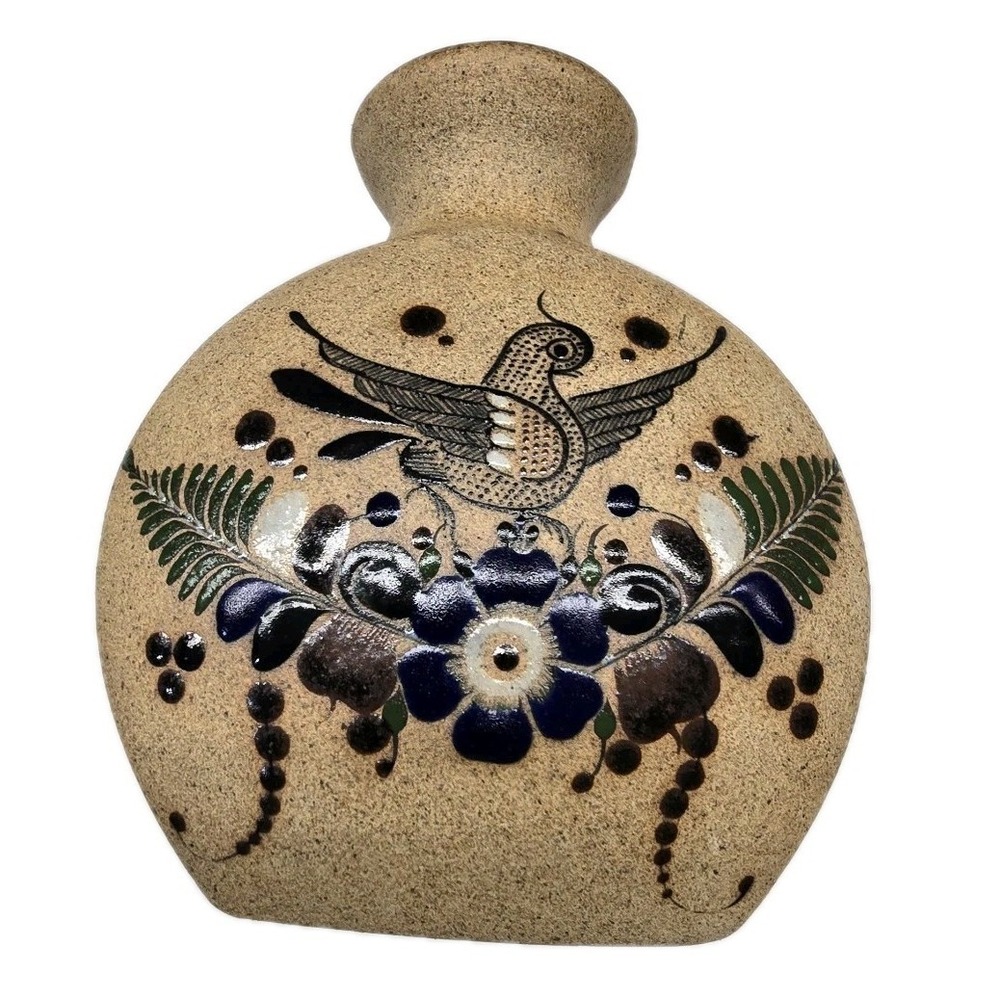 Netzi Mexico Southwestern Ceramic Pottery Sandstone Stoneware Vase Tonala Bird